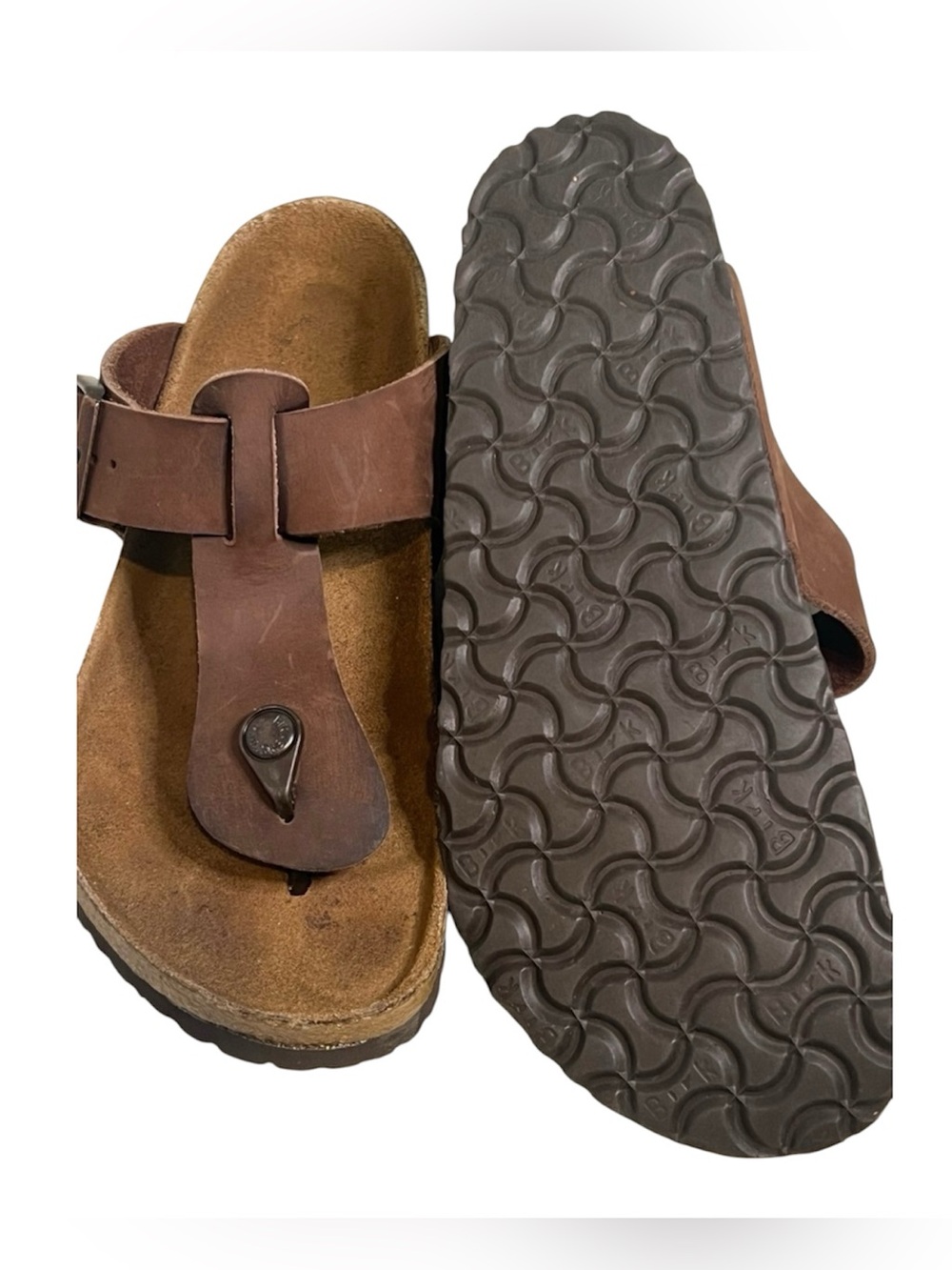Men's Brown Leather Thong Sandals - Casual Comfort